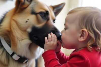 The little girl gave the dog a kiss. What happened next left everyone stunned. A woman left alone by her husband was stuck with a dog she never cared for. But her young daughter noticed something nobody else did. When the child kissed him, the dog’s response shook the mother deeply. Was he simply a pet, or was he the family’s silent guardian? Emily shut the washing machine door with more force than she intended.