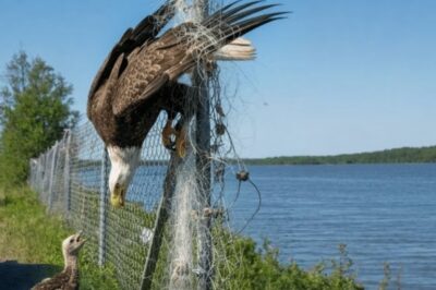 Primal Plea for Help: The Baby Eagle Whose Desperate Cries Guided Rescuers to Its Trapped Mother on the Brink of Death
