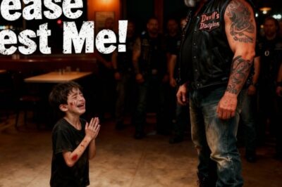 Little boy walked up to 15 bikers and begged them to arrest him immediately. The Devil’s Disciples Motorcycle Club was eating dinner when this skinny, bruised child appeared at their table. “Please arrest me right now,” the boy pleaded. “I’m a criminal.” Everyone was shocked. Big Tom, the club president, said, “What’s your name, son?” “Marcus,” the boy whispered.