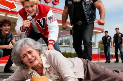 On a bright, peaceful afternoon, when the sunlight fell in soft golden streaks across the parking lot of a classic red trimmed diner, something heartbreaking unfolded, something so cruel and unexpected that it could shatter even the strongest heart. It began with an elderly woman named Marina Hol standing quietly outside the diner with her small purse, her fragile hands trembling as she tried to read the lips of the teens around her. They weren’t helping her.